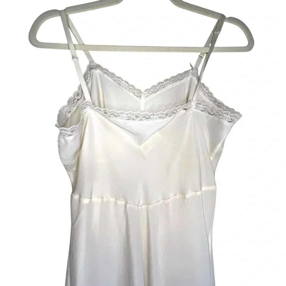 Vintage Maxi Slip Dress With Lace Trim Size 34 Medium - Picture 5 of 11